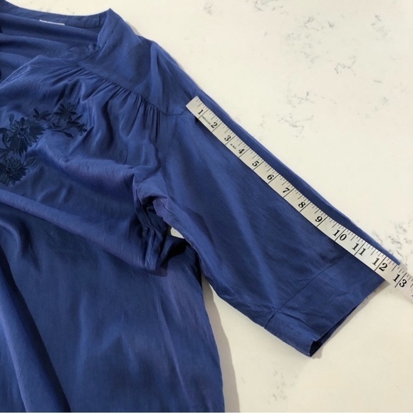 Studio CLIP button front embroidery flower T-shirt dress - Picture 11 of 16